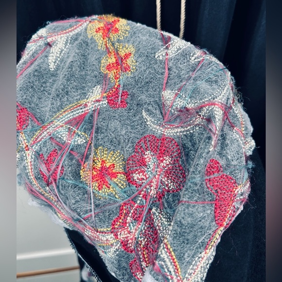 Black embroidered maxi dress, Medium, lightweight soft Flowy Boho Festival - Picture 9 of 12